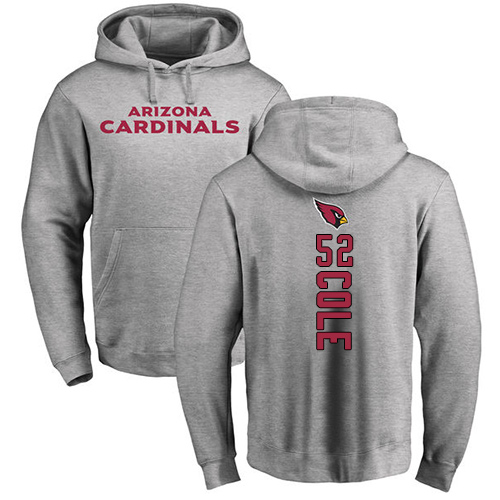 Arizona Cardinals Men Ash Mason Cole Backer NFL Football #52 Pullover Hoodie Sweatshirts->arizona cardinals->NFL Jersey